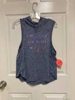 GURU ACTIVE New With Tags sleeveless graphic hoodie tank top purple size small w